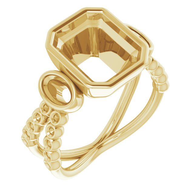 Bezel-Set Three-Stone Ring