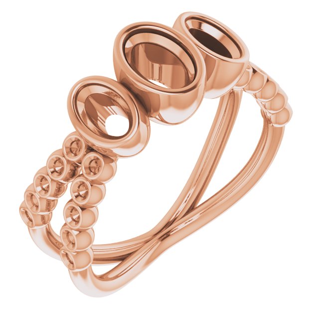 Bezel-Set Three-Stone Ring