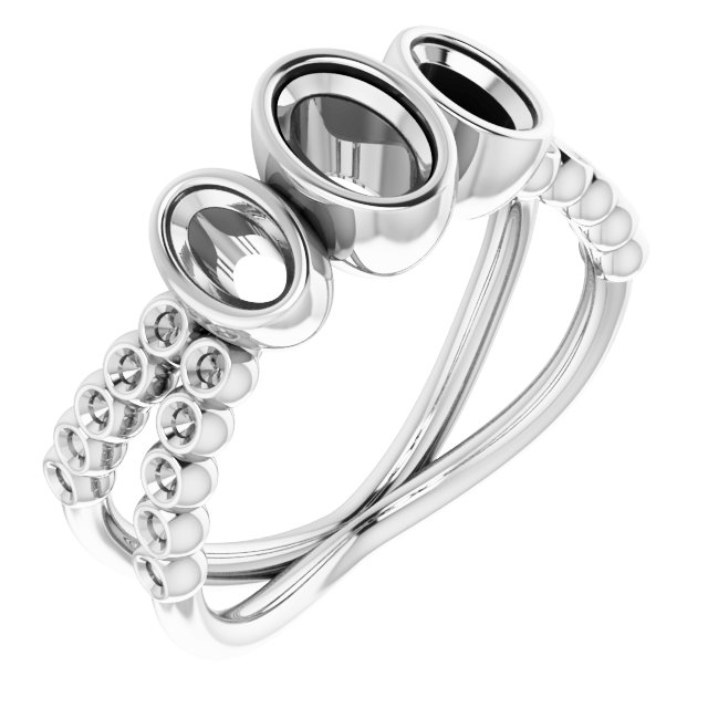 Bezel-Set Three-Stone Ring