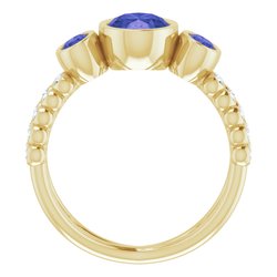 Three-Stone Bezel-Set Ring