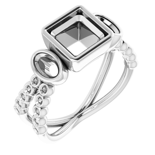 Bezel-Set Three-Stone Ring