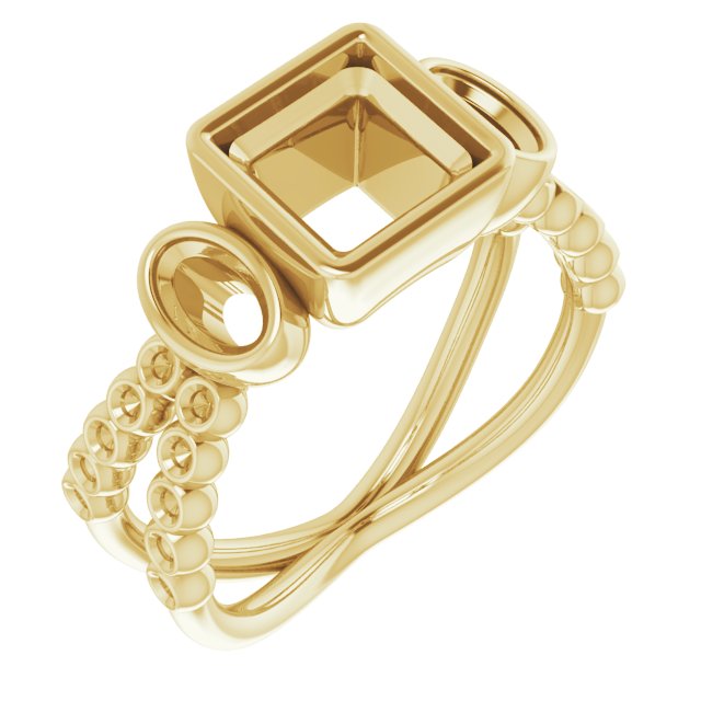 Bezel-Set Three-Stone Ring