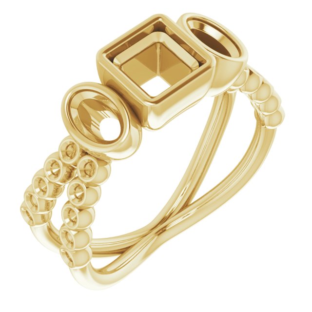 Bezel-Set Three-Stone Ring