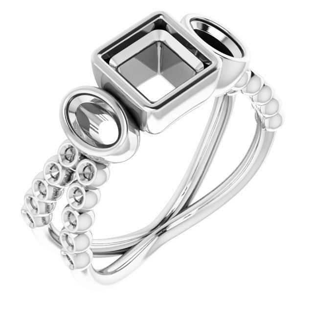 Bezel-Set Three-Stone Ring