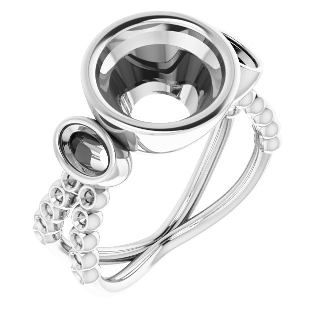 Bezel-Set Three-Stone Ring