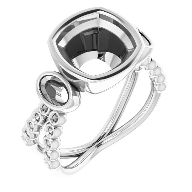 Bezel-Set Three-Stone Ring
