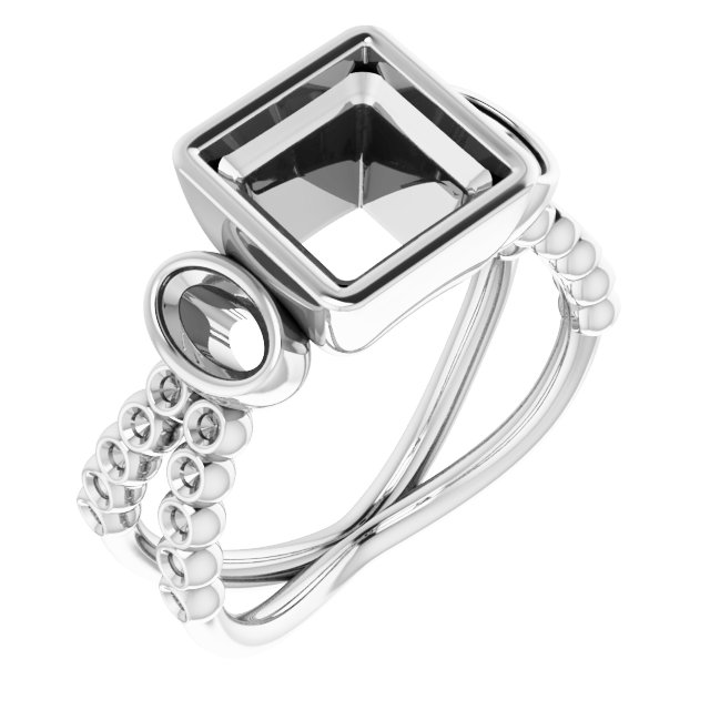 Bezel-Set Three-Stone Ring