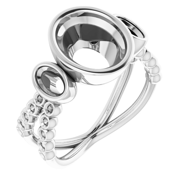 Bezel-Set Three-Stone Ring