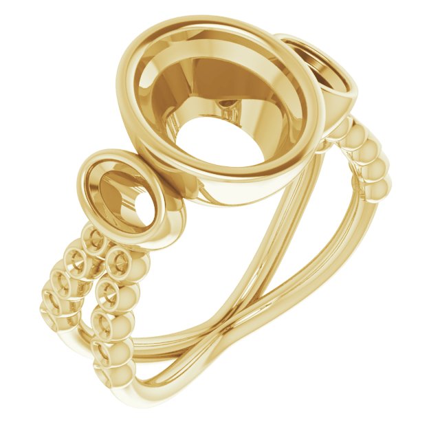 Bezel-Set Three-Stone Ring