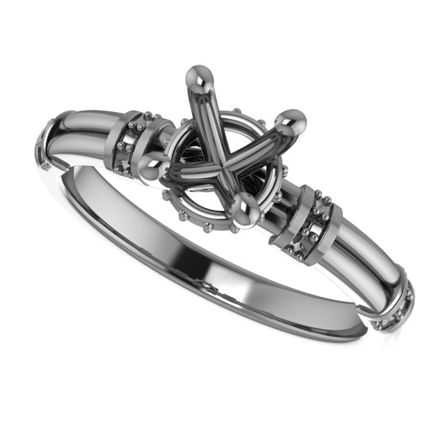 8.2 mm Round Engagement Ring Mounting view 5