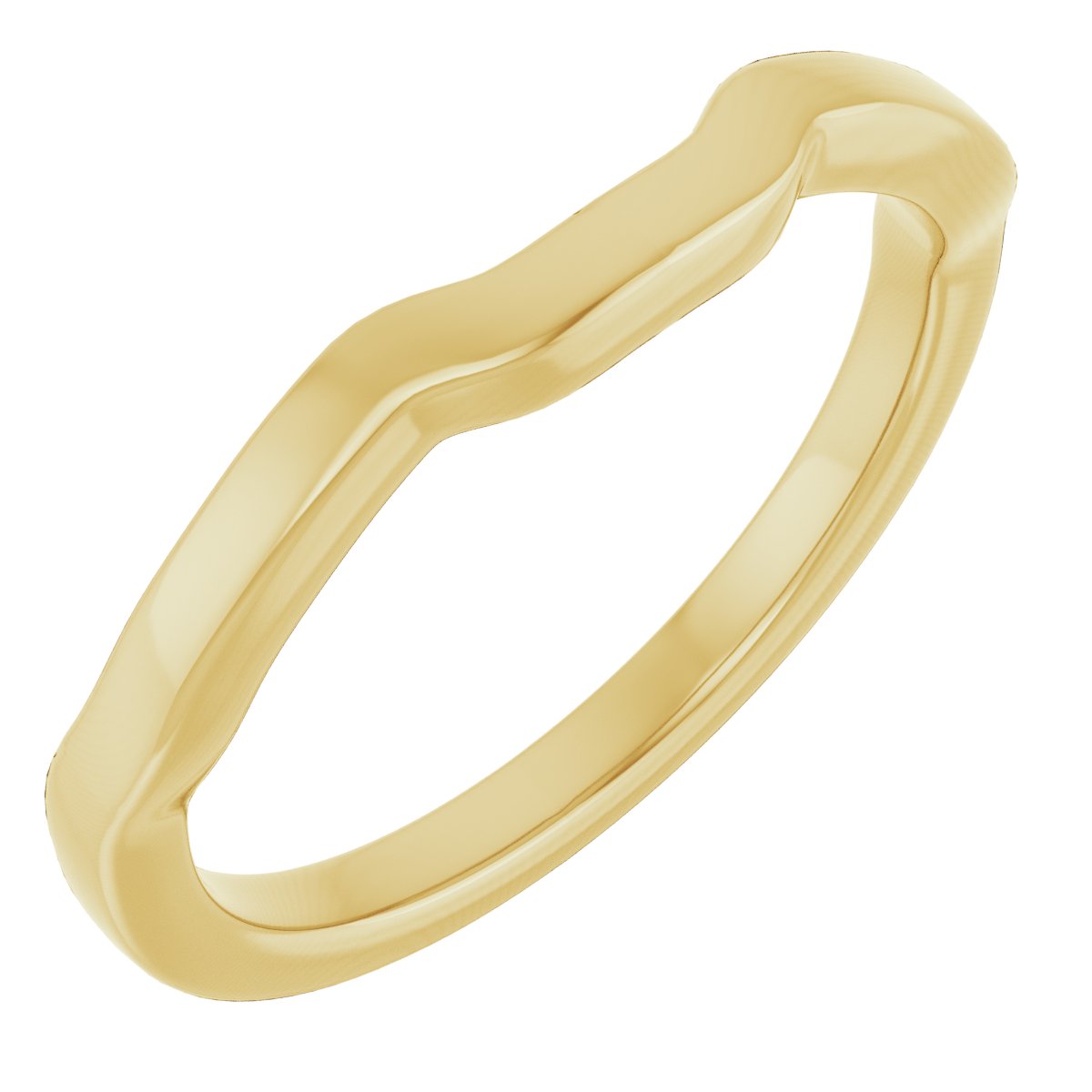 18K Yellow Band for 9x7 mm Emerald Ring  