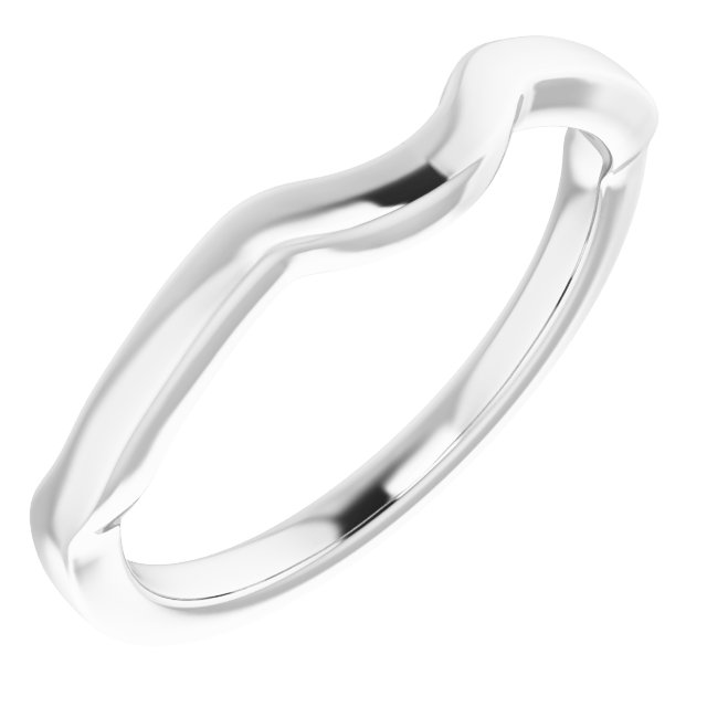 14K White Band for 9 mm Round Ring  