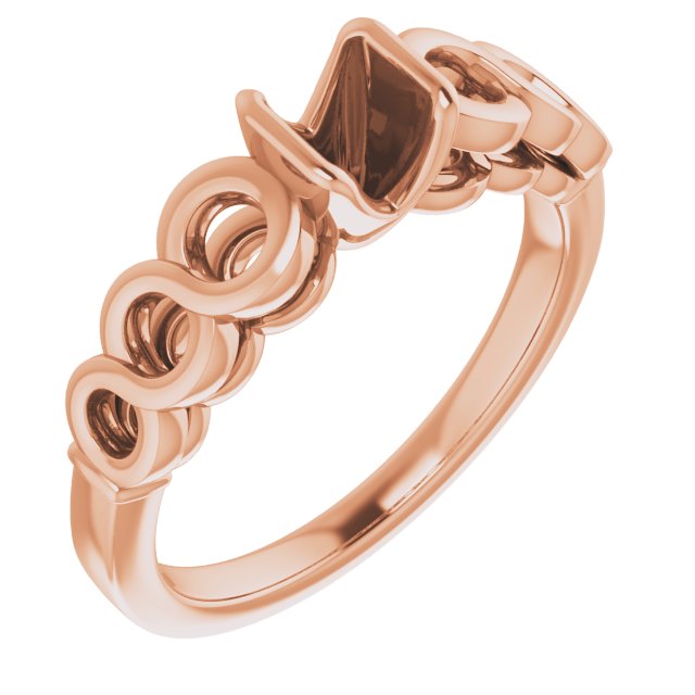 Half-Bezel Accented Engagement Ring