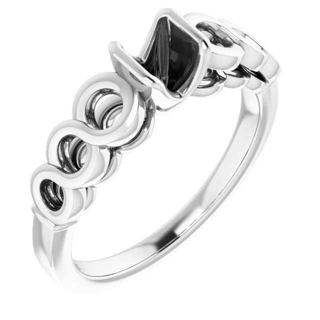 Half-Bezel Accented Engagement Ring