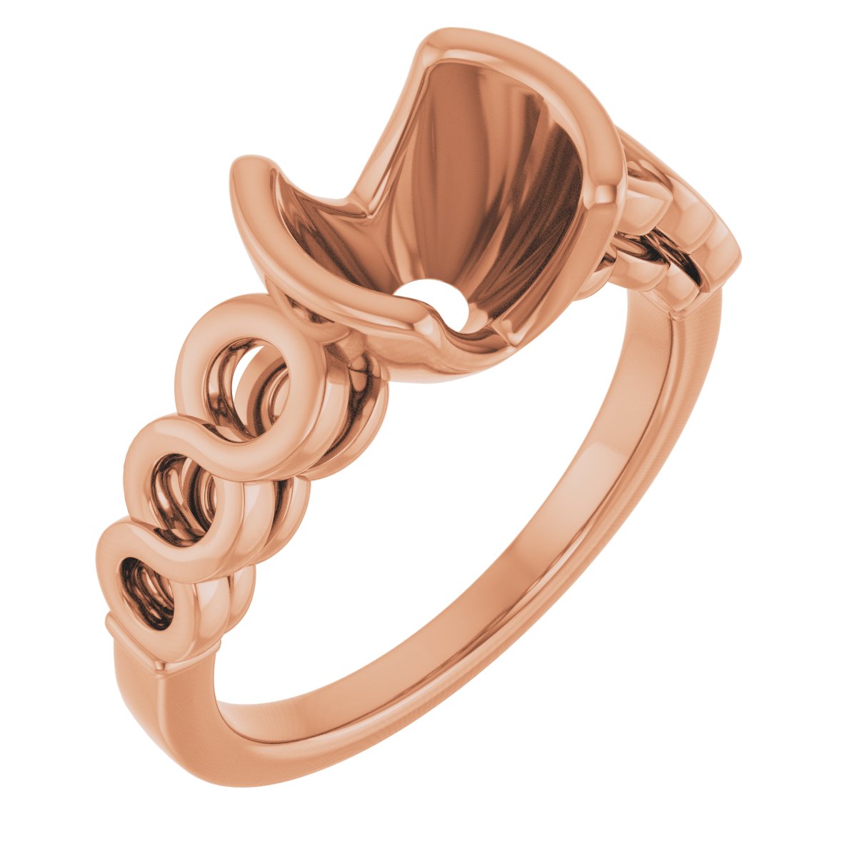 Half-Bezel Accented Engagement Ring