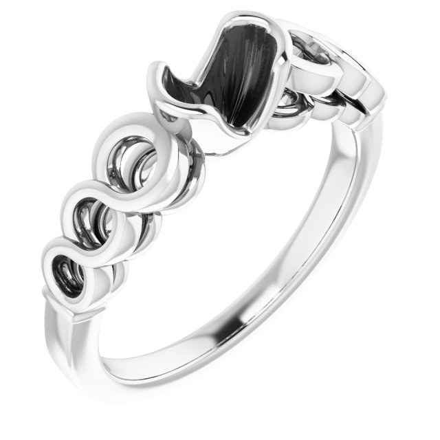 Half-Bezel Accented Engagement Ring