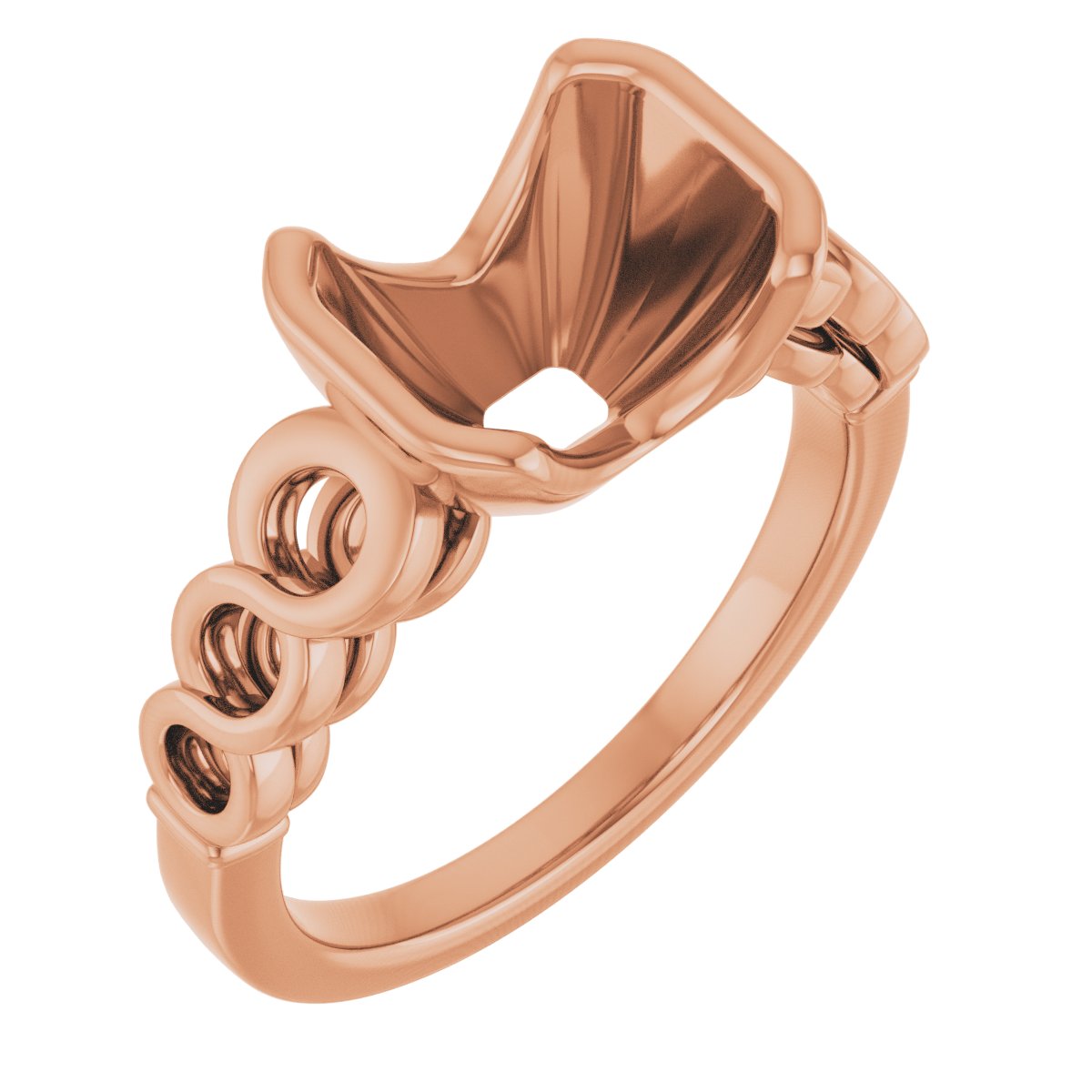 Half-Bezel Accented Engagement Ring
