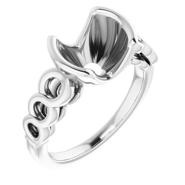 Half-Bezel Accented Engagement Ring