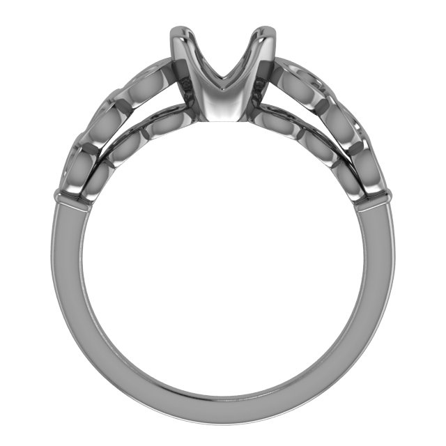 5 x 5 mm Square Half Bezel Engagement Ring Mounting view 2