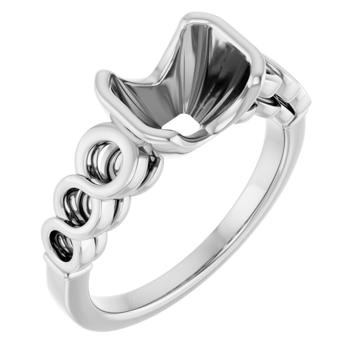 Half-Bezel Accented Engagement Ring