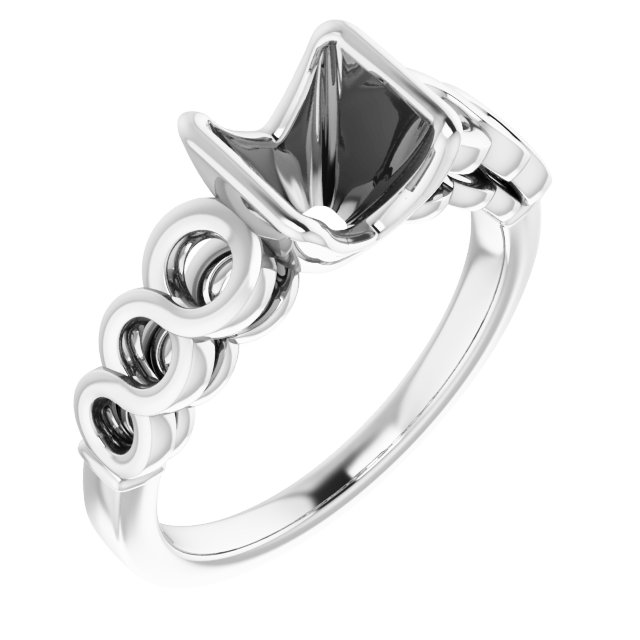 Half-Bezel Accented Engagement Ring