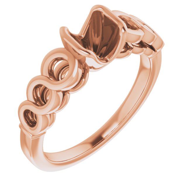 Half-Bezel Accented Engagement Ring