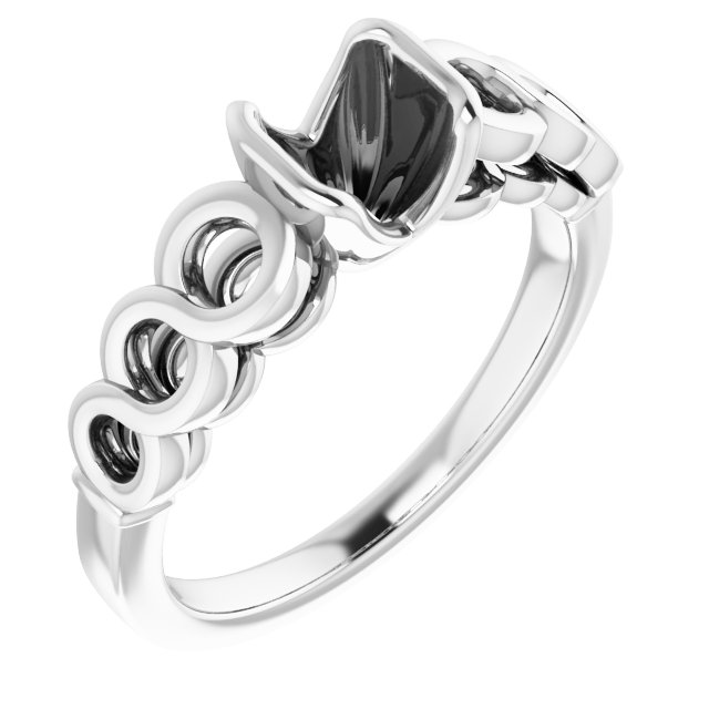 Half-Bezel Accented Engagement Ring