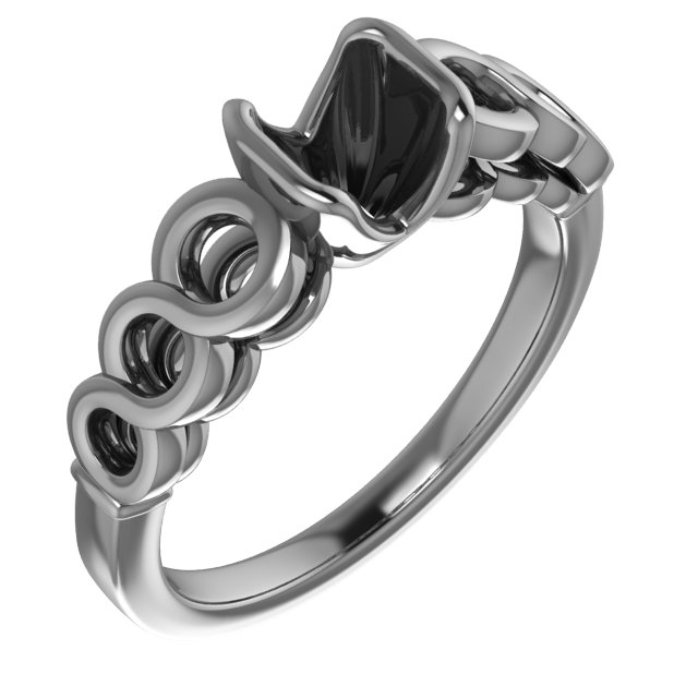 5 x 5 mm Square Half Bezel Engagement Ring Mounting