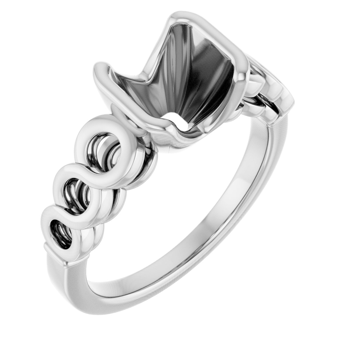 Half-Bezel Accented Engagement Ring