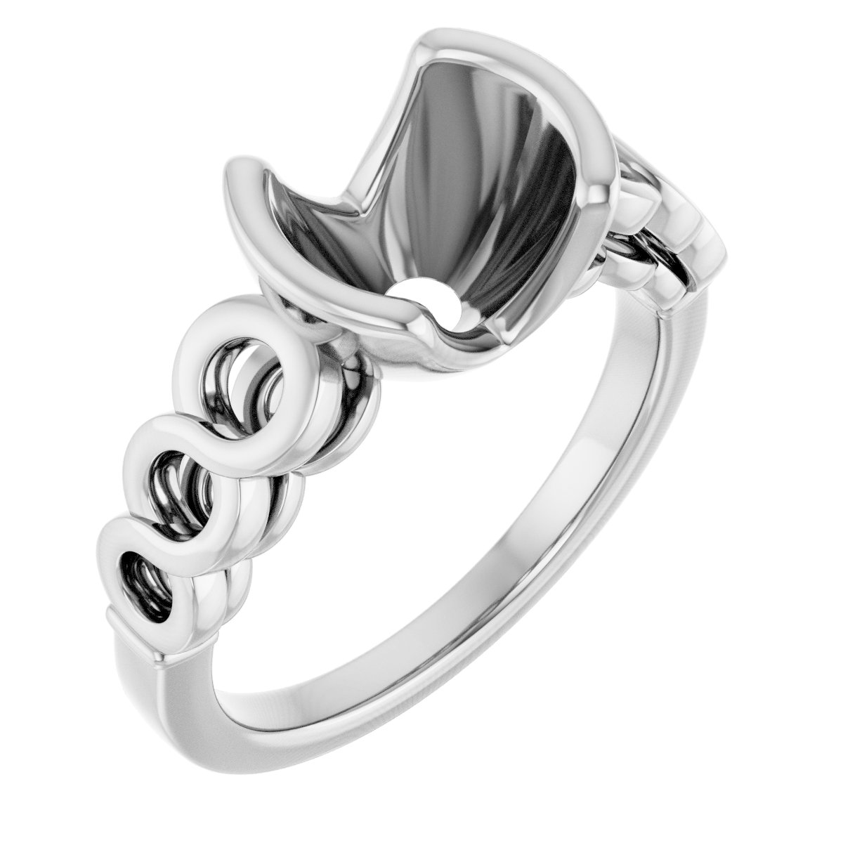 Half-Bezel Accented Engagement Ring