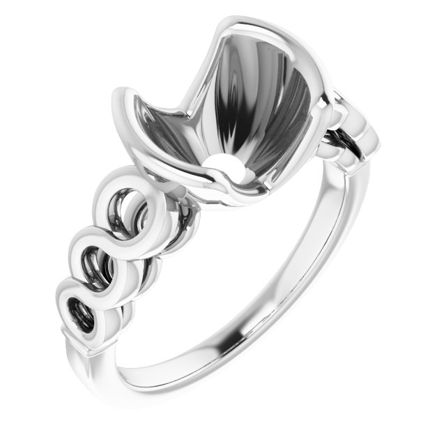 Half-Bezel Accented Engagement Ring