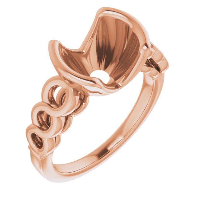 Half-Bezel Accented Engagement Ring