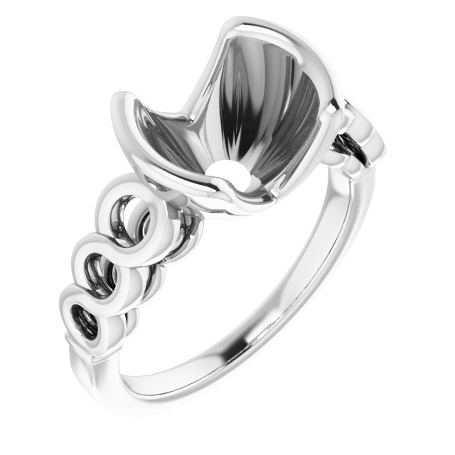Half-Bezel Accented Engagement Ring