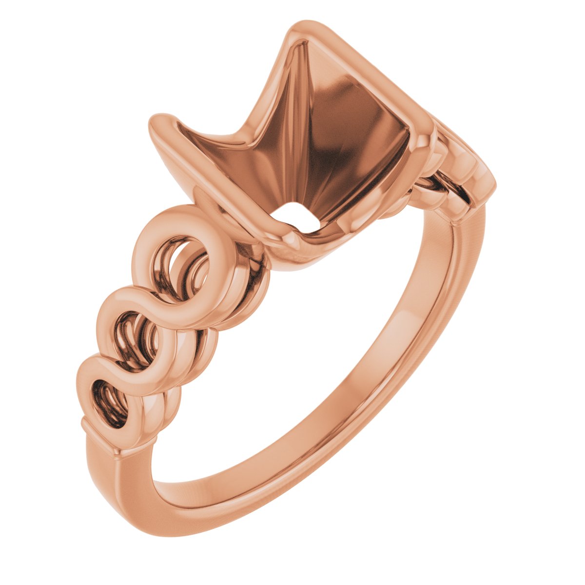 Half-Bezel Accented Engagement Ring