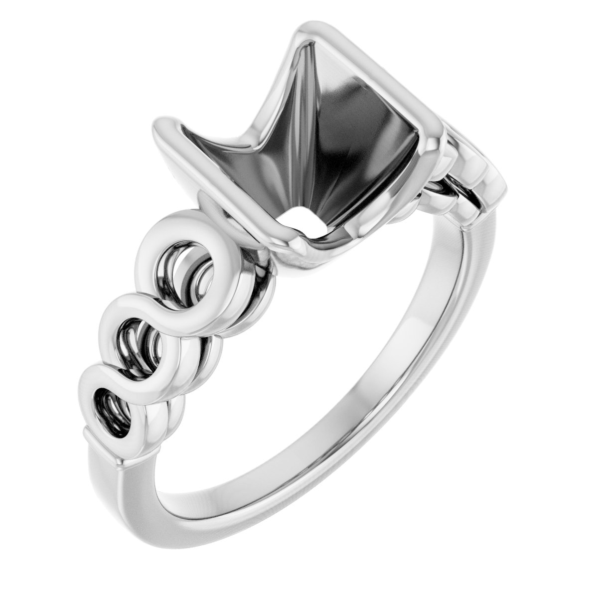 Half-Bezel Accented Engagement Ring