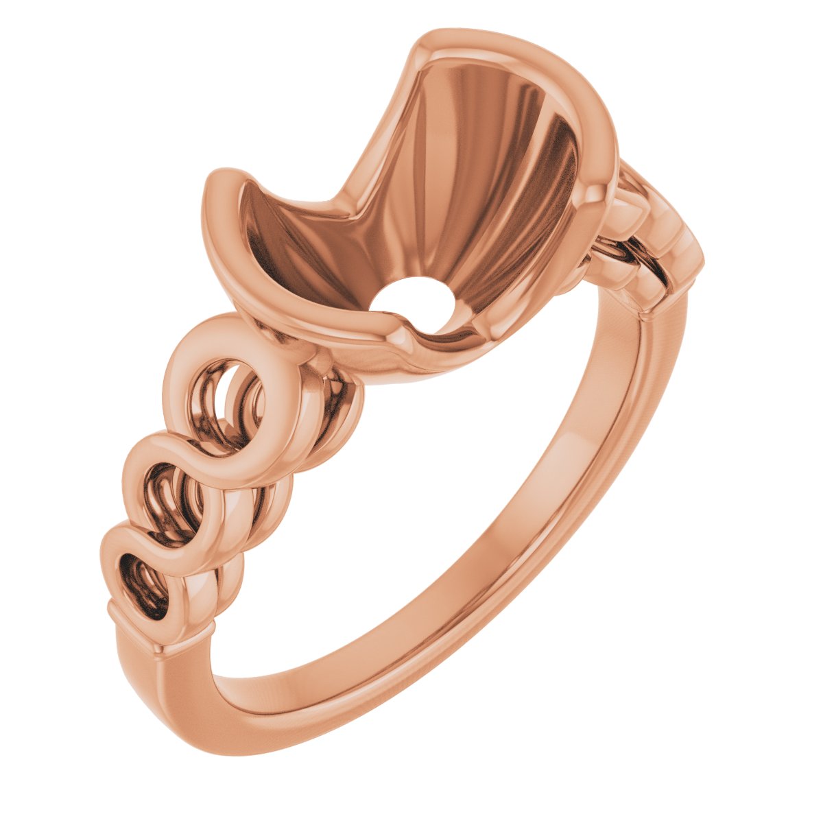 Half-Bezel Accented Engagement Ring