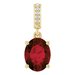 14K Yellow 9x7 mm Oval Natural Mozambique Garnet and .03 CTW Natural Diamond Pendant