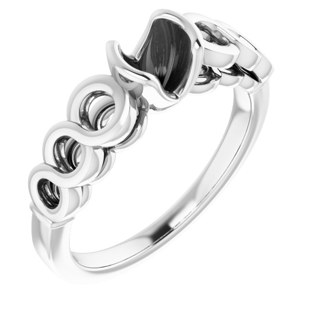 Half-Bezel Accented Engagement Ring