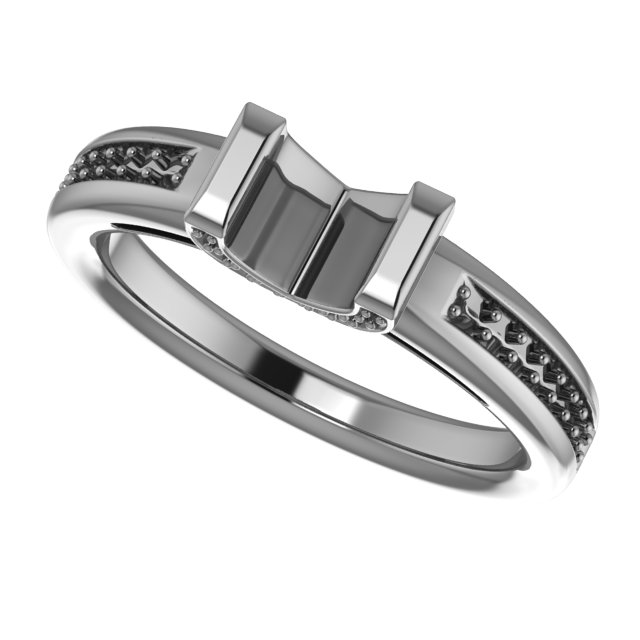 10 mm Cushion Engagement Ring Mounting view 5