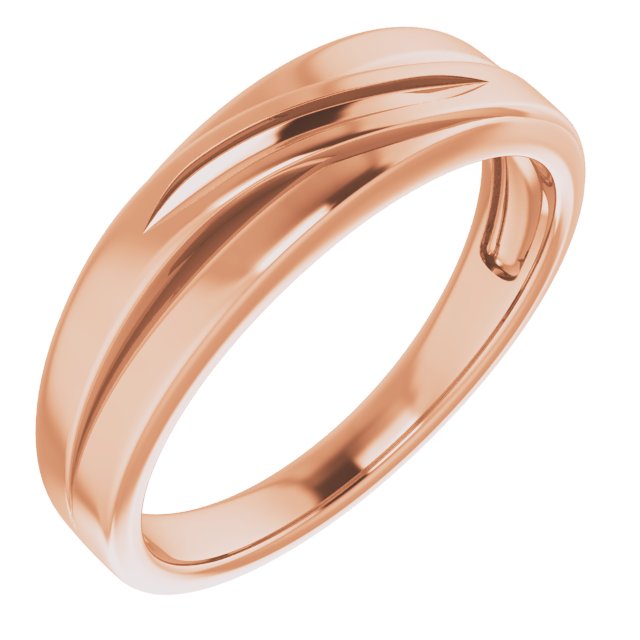 14K Rose 1/8 CTW Natural Diamond Band