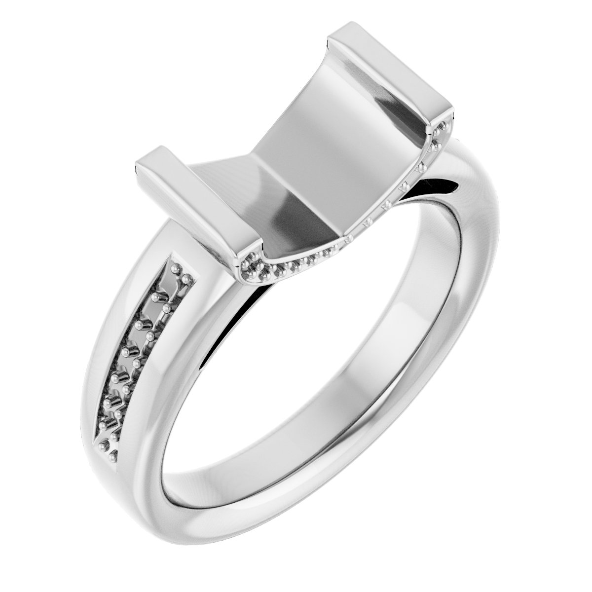 Bar-Set Accented Engagement Ring
