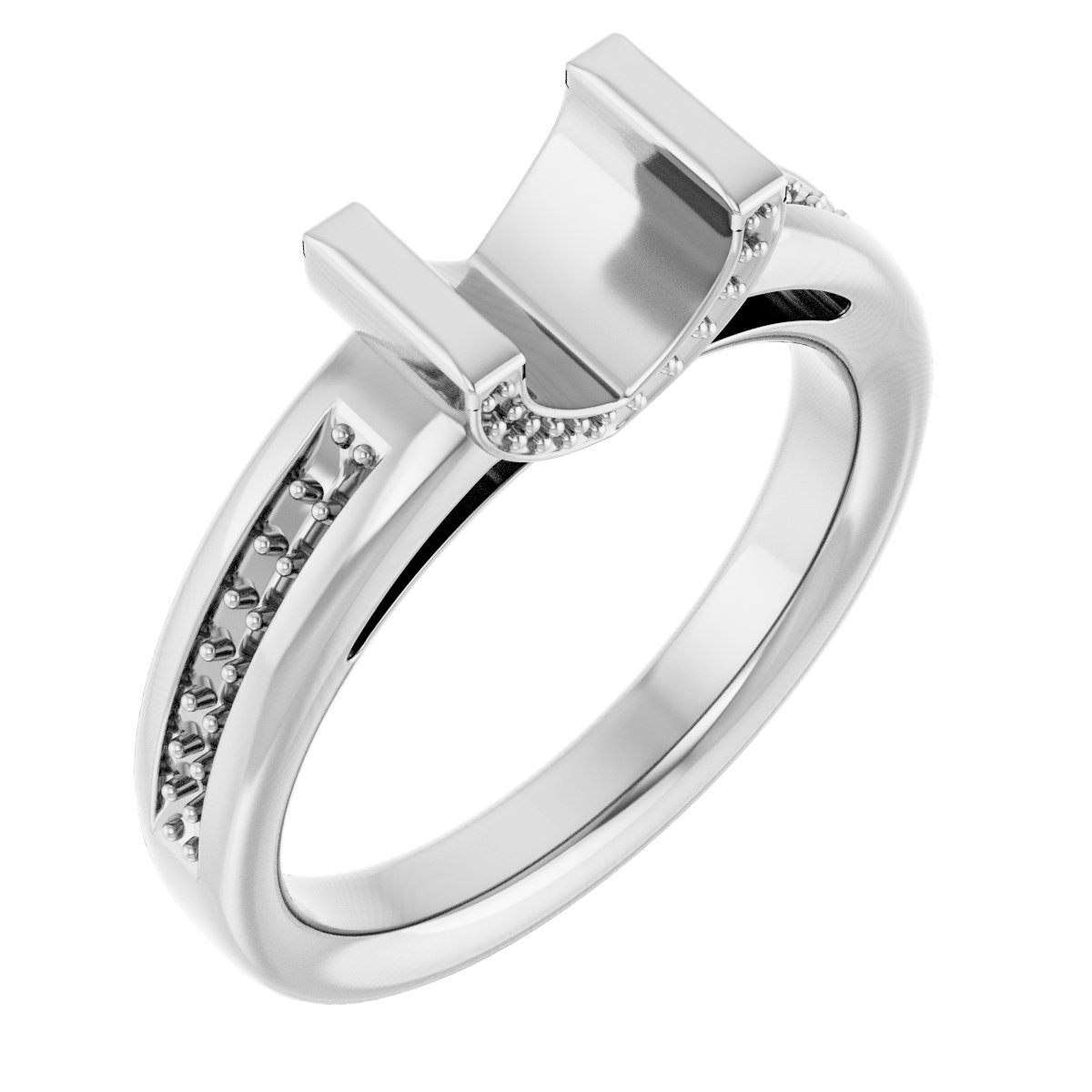 Bar-Set Accented Engagement Ring