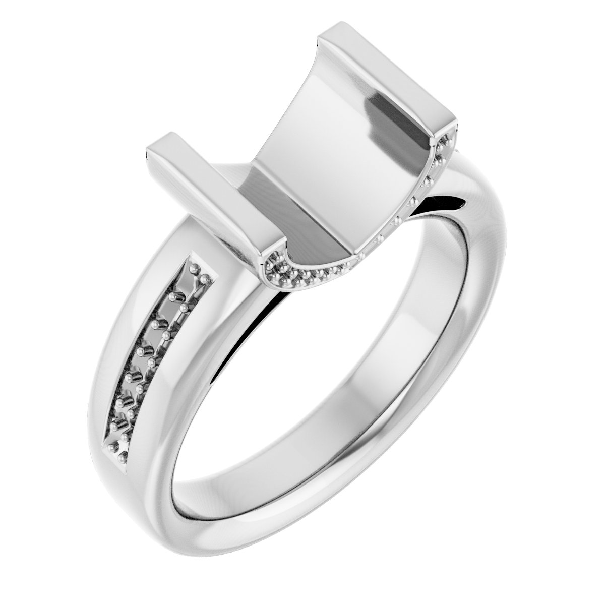 Bar-Set Accented Engagement Ring