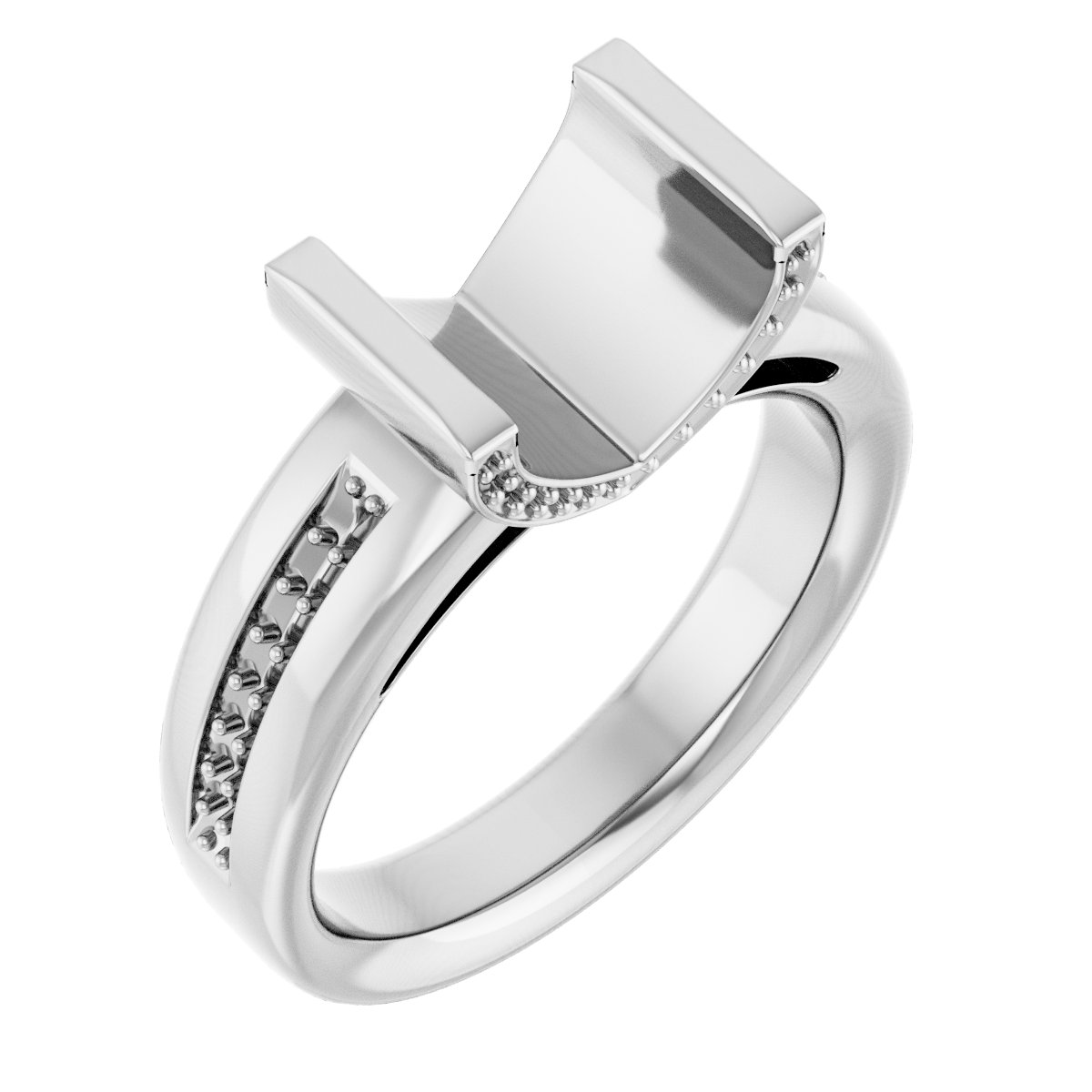 Bar-Set Accented Engagement Ring