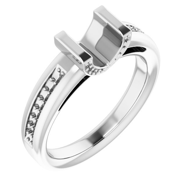 Bar-Set Accented Engagement Ring