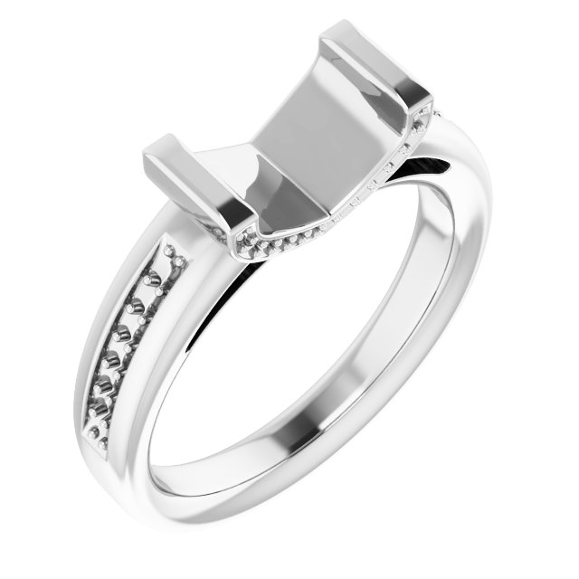 Bar-Set Accented Engagement Ring