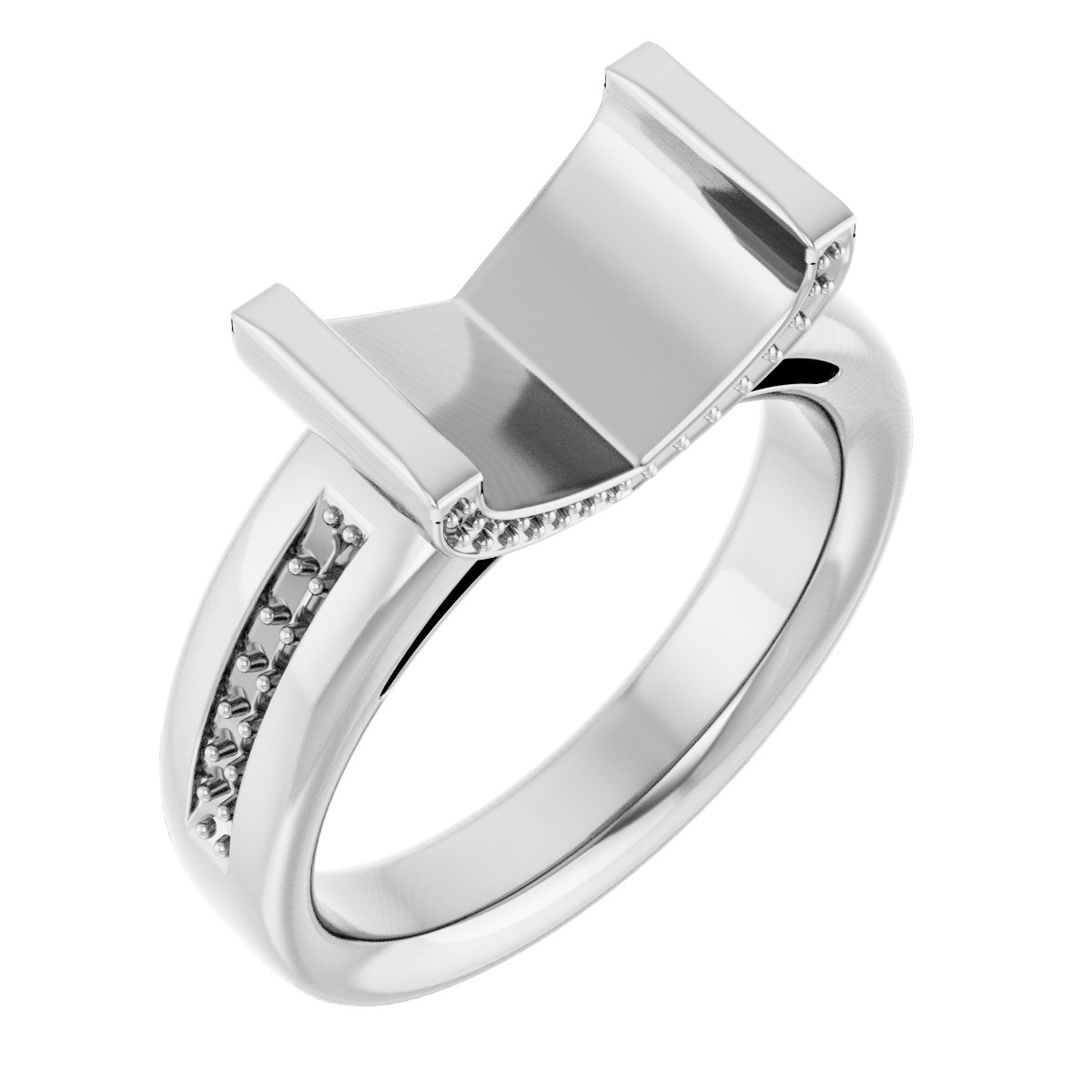 Bar-Set Accented Engagement Ring