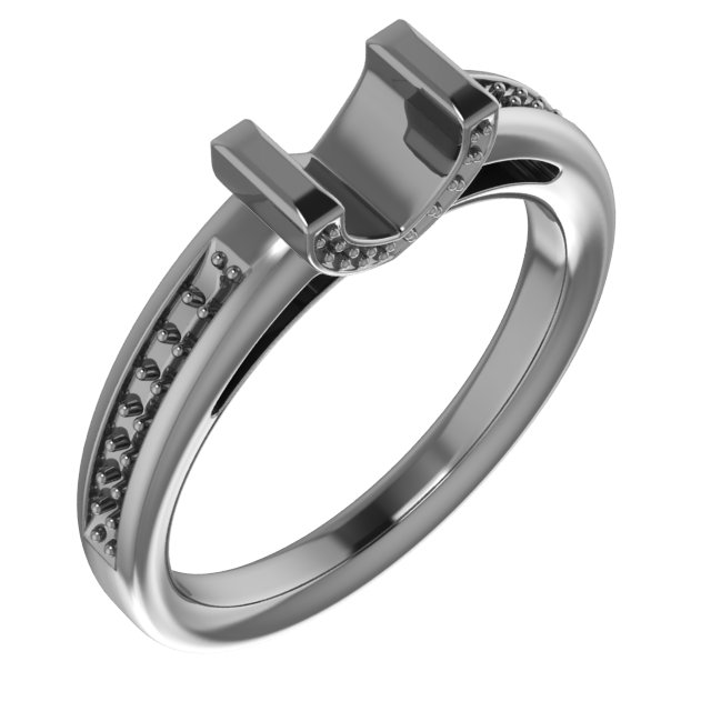 10 mm Cushion Engagement Ring Mounting