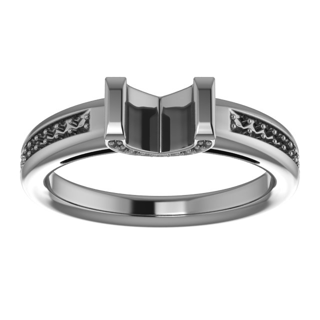 10 mm Cushion Engagement Ring Mounting view 3