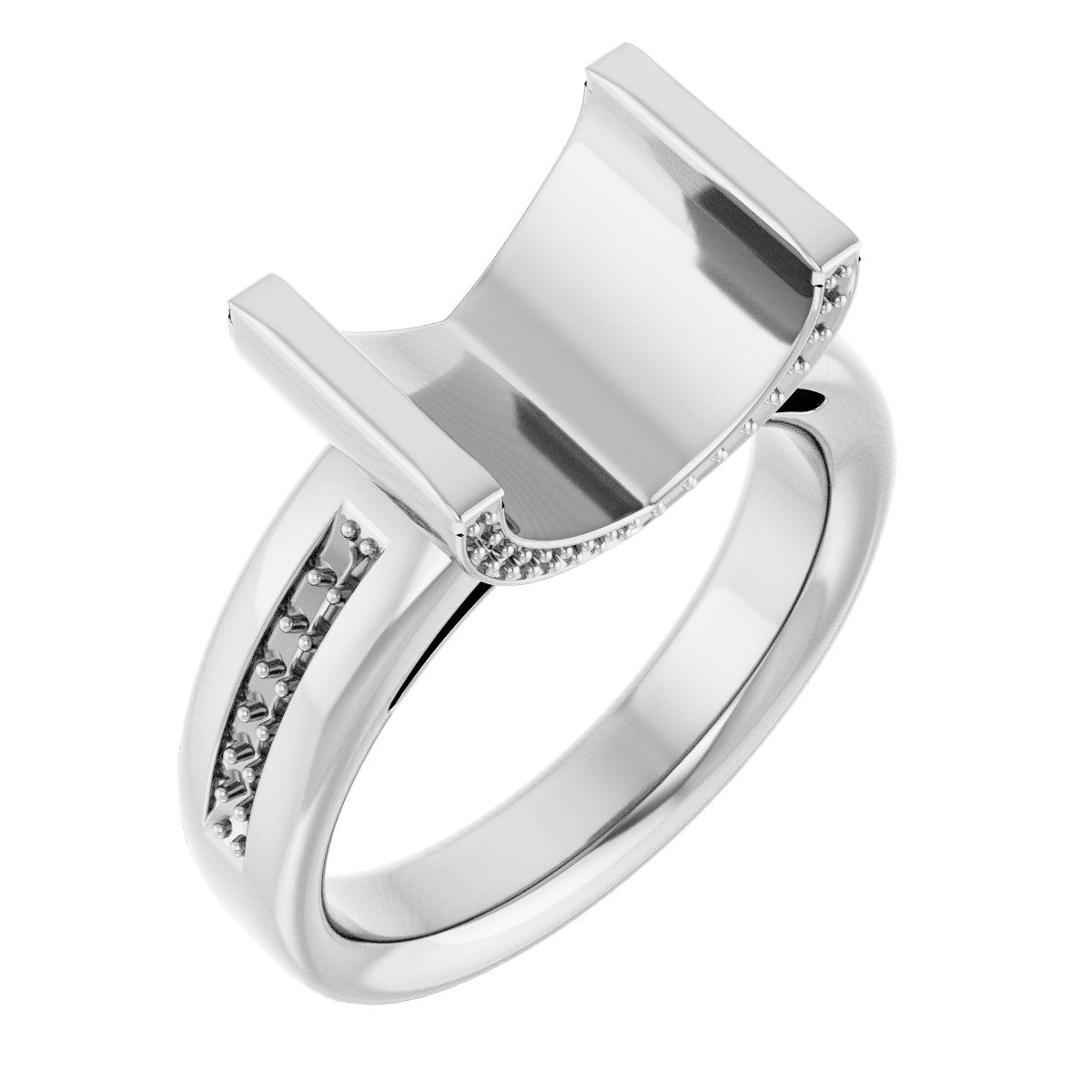 Bar-Set Accented Engagement Ring
